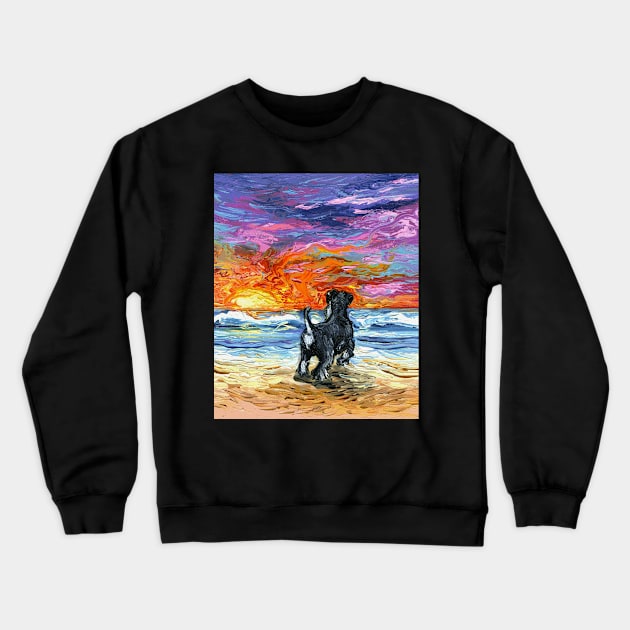Beach Days - Schnauzer Crewneck Sweatshirt by sagittariusgallery